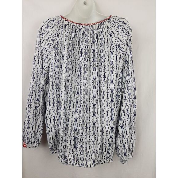 L.O.G.G  poet embroidered lace up front sz 4 top - Picture 2 of 4